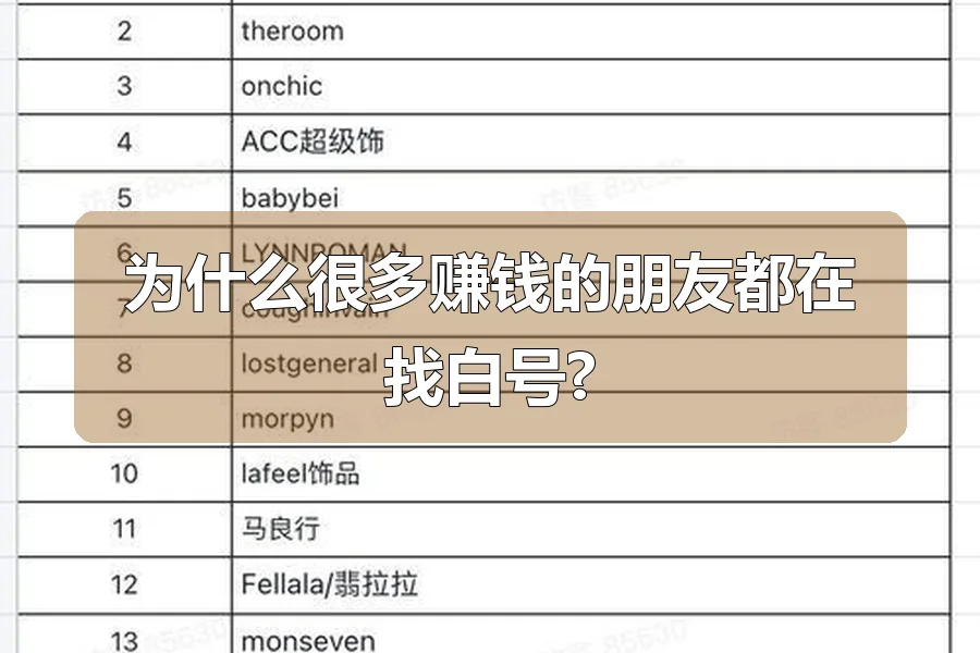 为什么很多赚钱的朋友都在找白号?